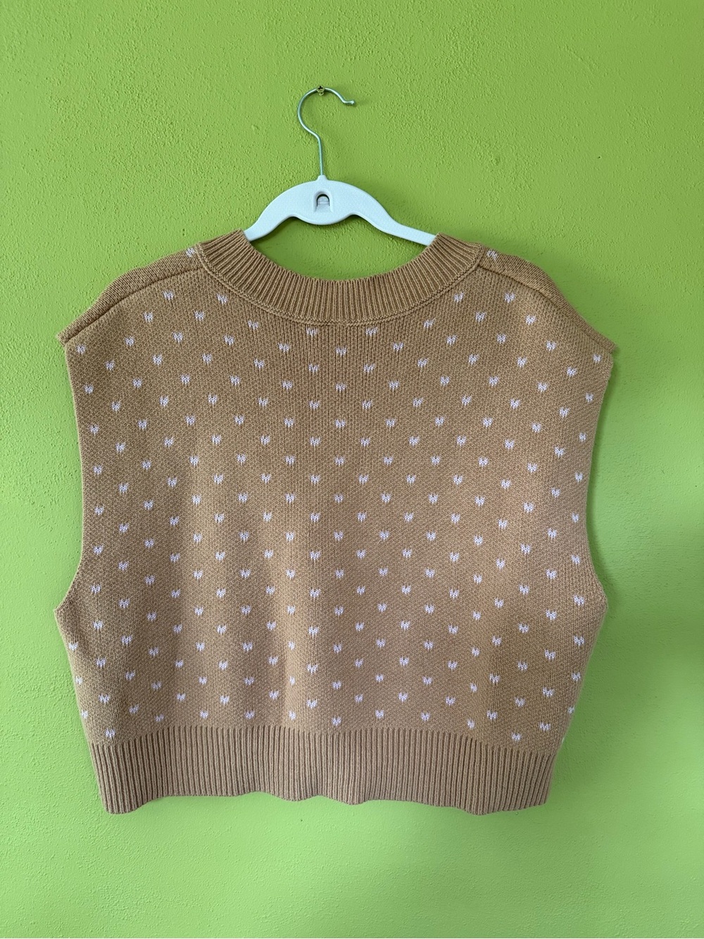 Tan and Pink Free People Easy Street Sweater Vest Size Medium - Picture 5 of 5